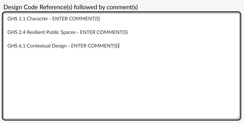 Example showing how to comment on Codes in text box
